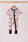 Bow pumpkin bamboo romper