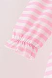 Pink football sequin stripe bubble