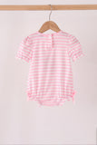 Pink football sequin stripe ruffle bubble