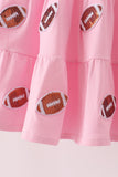Pink football sequin tiered dress