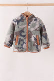 Neutral camouflage fleece jacket