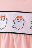 Pink Ghost Embroidery Ruffle Bubble