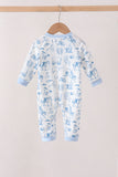 Blue Cowboy Smocked Romper