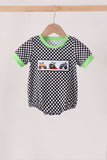 Black car embroidery checkered bubble