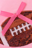 Pink football sequin mom&me top