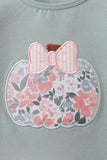 Sage Floral Pumpkin Applique Pants Set