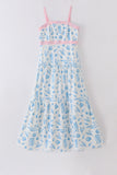 Marine creature print dress mom & me
