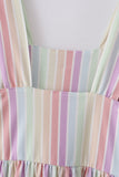 Multicolored stripe women dress