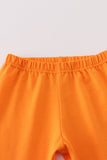 Purple Halloween pumpkin ghost embroidery pants set
