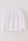 White velvet blessed embroidery mom&me sweatshirt