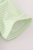 Green scarecrow embroidery stripe top