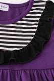 Purple halloween witch applique dress