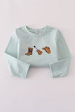 Blue boots embroidery pants set