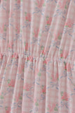 Pink floral print mom dress