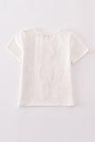 Flag bow ice-cream sequin mom&me top