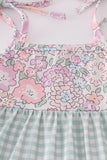 Garden gingham mom&me tiered dress