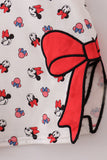 Character print bow applique mom&me dress