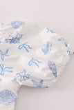Blue seashell bow mom&me dress