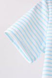 Blue School Apple French Knot Top