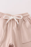 Cream MINI french knot pants set