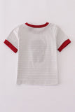 Alabama polka dot elephant french knot stripe top