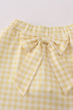 Purple LSU applique bow skorts set