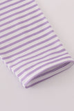 Purple LSU embroidery stripe top