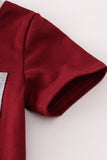 Maroon Mississippi embroidery romper