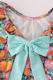Pink pumpkin print ruffle bubble