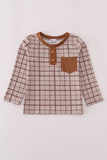 Brown plaid top