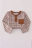Brown plaid top