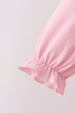 Pink Lil sister embroidery ruffle bloomer set