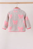 Pink bow fleece jacket