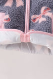 Blue bow fleece jacket