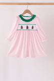 Pink Plaid Gingerbread Embroidery Ruffle Dress