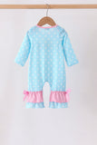 Blue Milk Santa Cookies Ruffle Romper