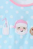 Blue Milk Santa Cookies Ruffle Dress