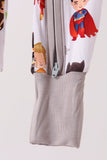 Grey character bamboo zipper romper