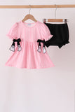 Pink ghost applique stripe bloomer set