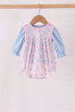 Pink floral bow 2pc bubble set