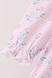 Pink floral bow bloomer set