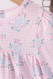 Pink floral bow bloomer set