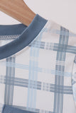 Blue plaid pocket top