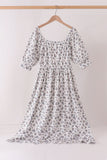 Teal floral mom dress