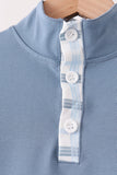 Blue plaid jogger set