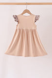 Leopard pumpkin applique dress