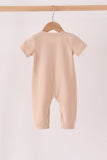 Leopard pumpkin embroidery romper