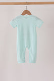 Blue goose embroidery romper