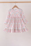 Pink pumpkin ruffle dress