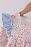 Pink pumpkin ruffle pants set